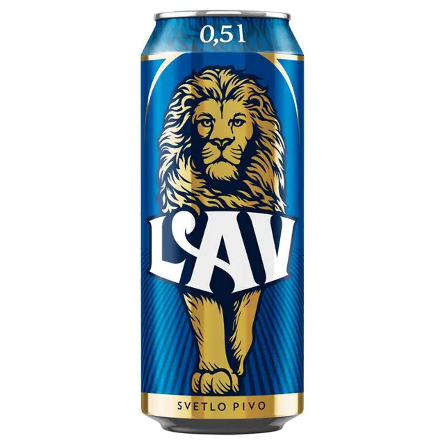 Pivo svetlo Lav limenka 0,5l Lav
