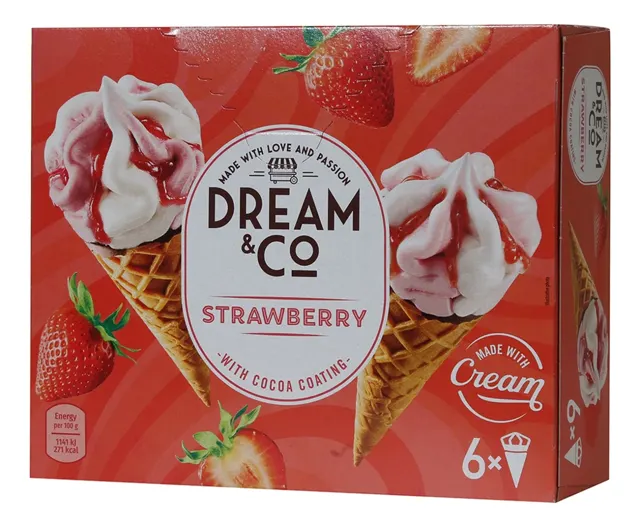 Sladoled jagoda kornet DC 6x110ml Dream&Co