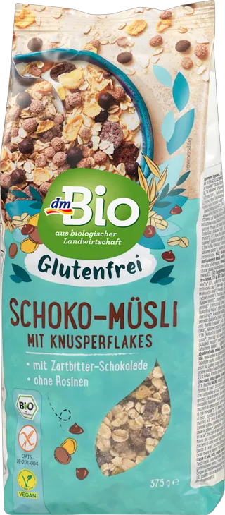 dmBio čokoladni musli bez glutena 375 g
