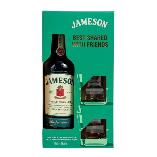 Jameson 0.7 + 2 case viski 0,7 l JAMESON