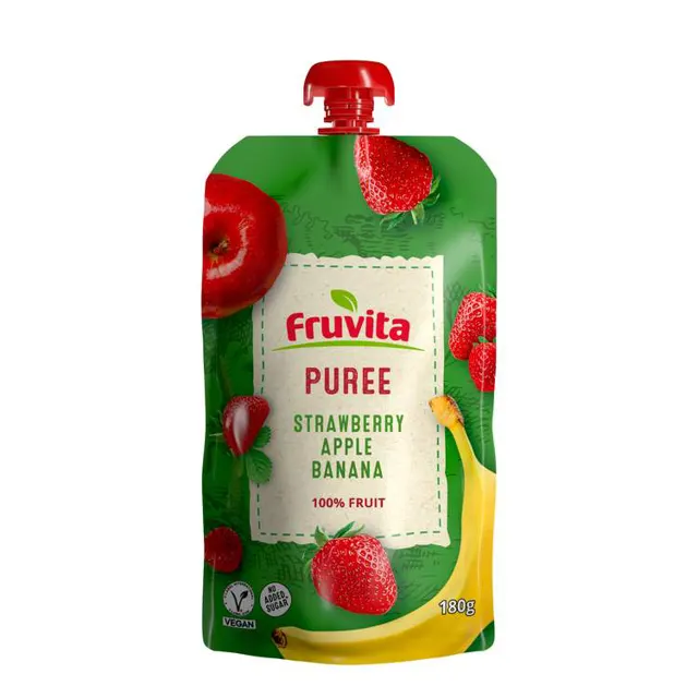 FRUVITA PUREE STRAWBERRY, APPLE, BANANA 180g FRUVITA