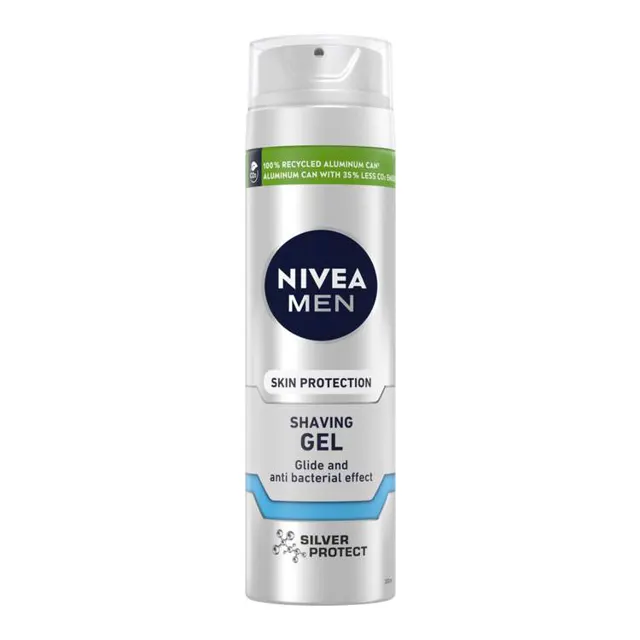 Nivea shaving gel 200ml silver protect NIVEA