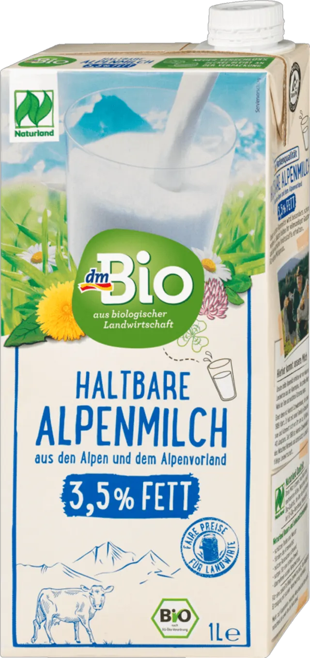 dmBio dugotr. alpsko org. mleko 3,5% 1l dmBio