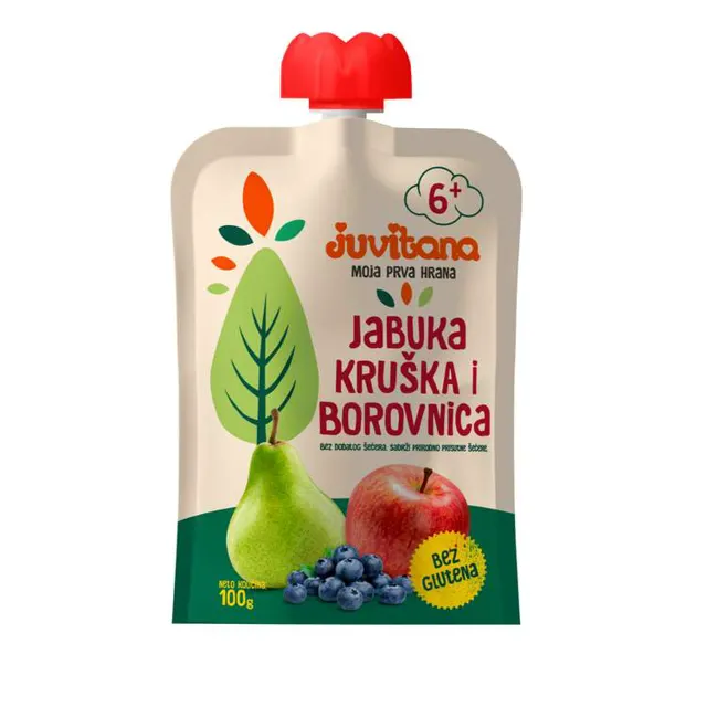 Jab.kruska borovnica Juvitana 100g pouch Juvitana