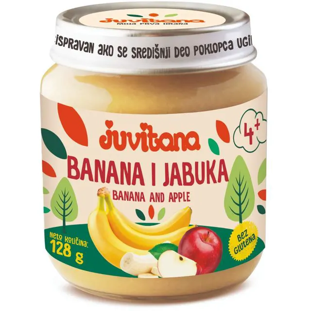 Juvitana kaš.banana jabuka 128g 4m+ juvitana
