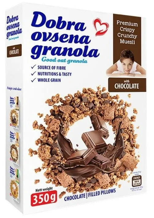 MUSLI DOBRA OVSENA GRANOLA ČOKOLADA 350G LOMAX
