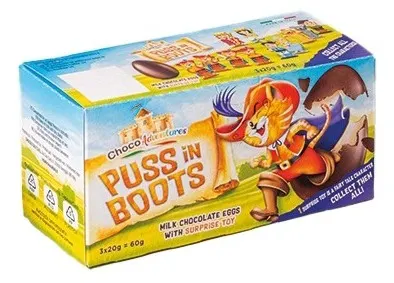 COKOLADNO JAJE 3KOM 60G PUSS IN BOOTS