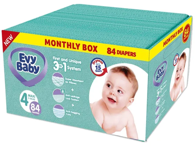 PELENE BOX 3U1 MAXI 4 84/1 EVY BABY 84 kom EVY BABY