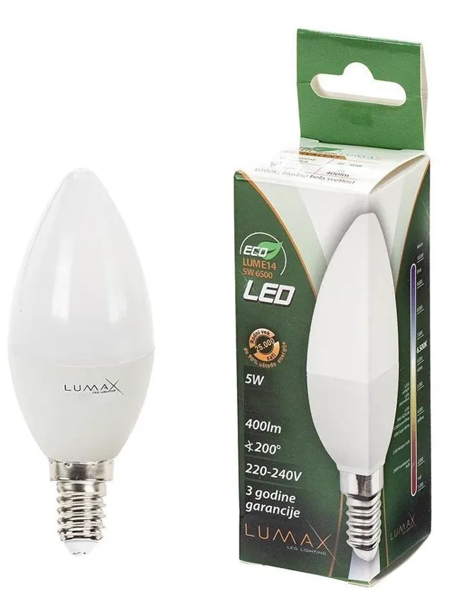 Sijalica LED ECO E14 5W 3000K Lumax Alfa distribucija DOO Beograd