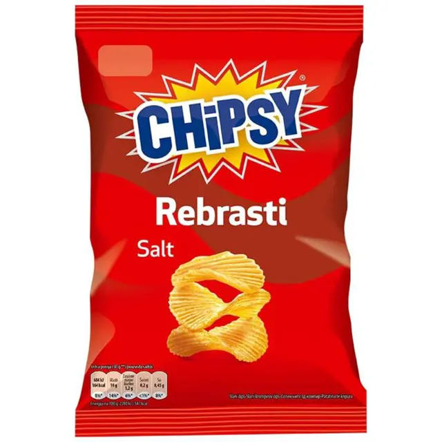 Cips rebrasti slani Chipsy 95g Chipsy