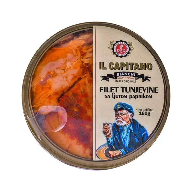 FILETI TUNJEVINE SA LJUTOM PAPRIKOM 160gr IL CAPIT IL CAPITANO