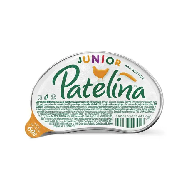 Pasteta pileca junior Patelina 60g-np Neoplanta