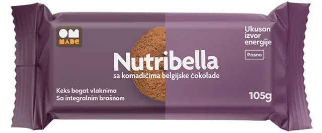 OM MADE Nutribella keks kom.bel.čok.105g OM MADE