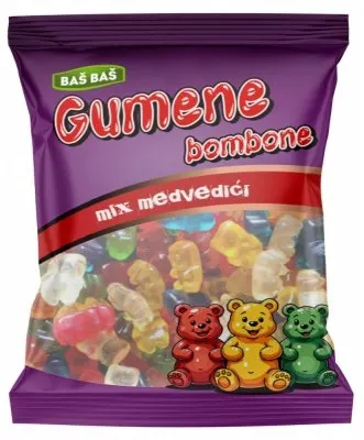 BOMBONE GUMENE MIX MEDE BAŠ BAŠ 100G BAS BAS