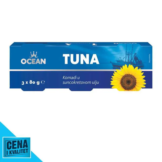 TUNA KOMADI U SUNC ULJU 3X80G OCEAN OCEAN