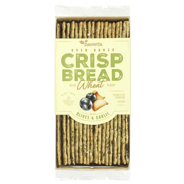 PLOČICE HRSKAVE MASLINE BELI LUK 130 GR DANVITA CRISP BREAD