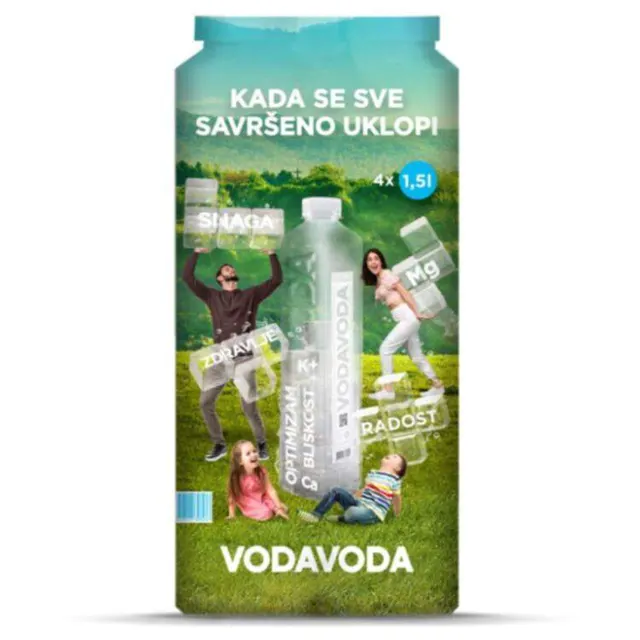 Vodavoda 4x1,5L TM PET Voda Voda