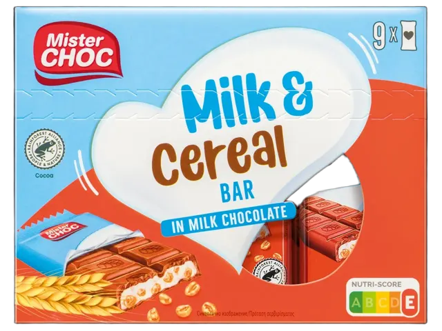 Čoko bar sa mlekom i žit. SK1 9x23,5g Mister Choc