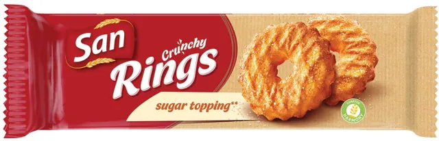 San Crunchy Rings Sugar 168g #12 Mondelez MONDELEZ