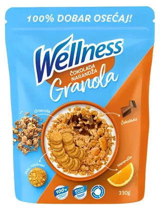 Wellness granola cokolada i narandza 60g