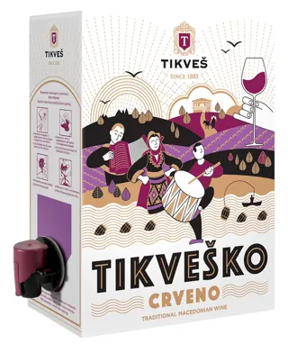 Vino Tikvesko crveno bag in box 3l