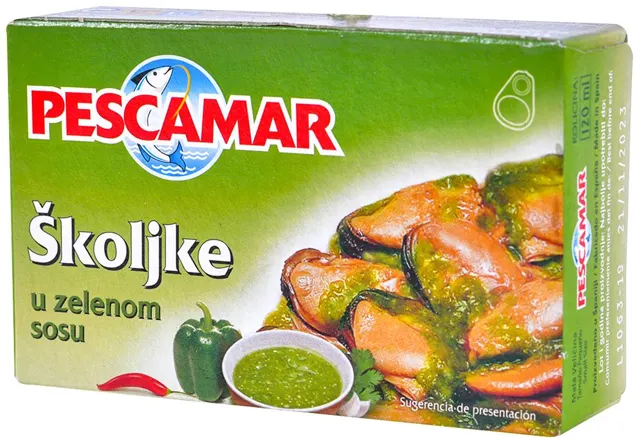 ŠKOLJKE U ZELENOM SOSU 111G PESCAMAR PESCAMAR