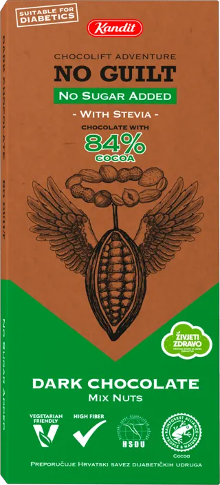 Cokolada crna nuts mix No guilt 80g