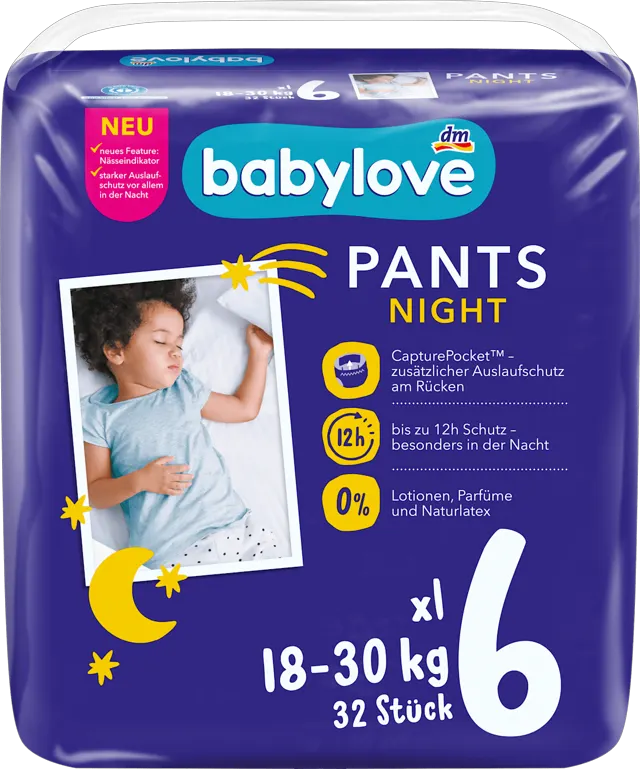 babylove noćne pelene gaćice vel.6 32kom babylove