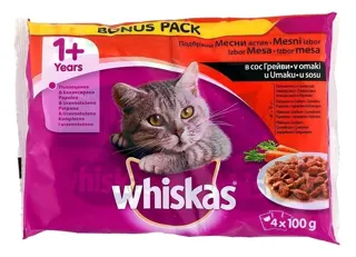 Whiskas hrana za macke tradicional kesa 4x100 g