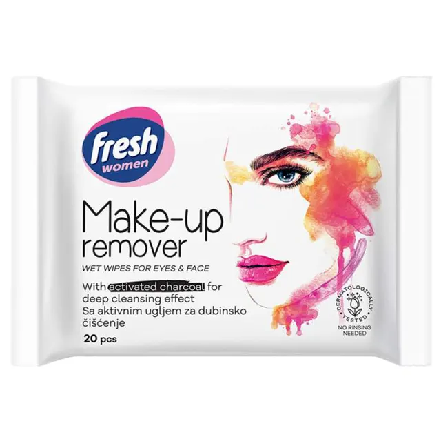 Vlazne maramice 20/1 FRESH make up sa AKTIVNIM UGLJEM FRESH