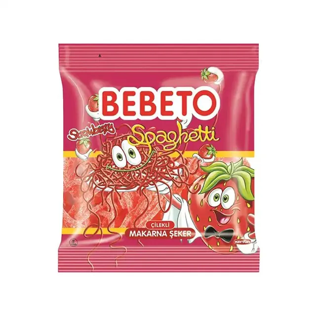 BOMBONE BEBETO SPAGHETTI STRAWBERRY 80gr BEBETO
