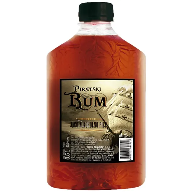RUM J.A.P. PIRATSKI BUM 40 % PET 0.5 L PIRATSKI