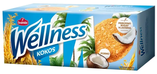 Wellness integralni keks kokos 210g