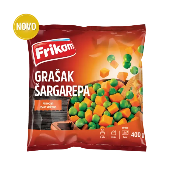 SMRZNUTO POVRĆE FRIKOM GRAŠAK ŠARGAREPA 400G FRIKOM
