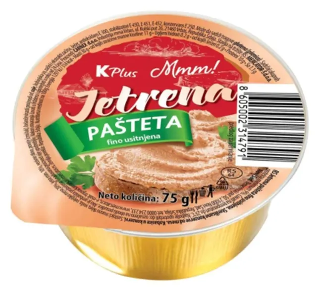 PAŠTETA JETRENA 75G K PLUS K PLUS
