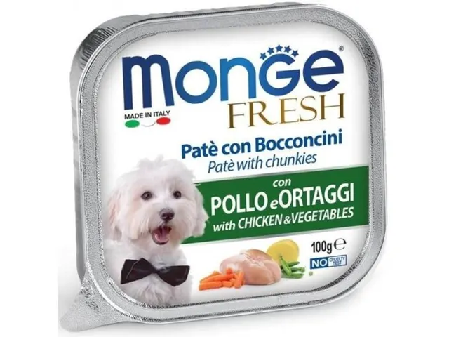 PAŠTETA ZA PSE MONGE FRESH 100G PILETINA I POVRĆE 265773 MONGE