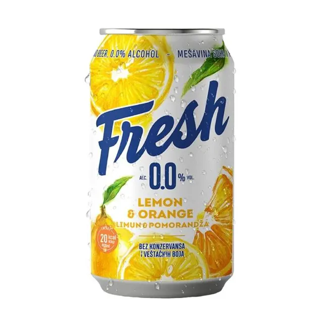 Pivo 0% Limun&Pomorandza Fresh can 0,33l Fresh