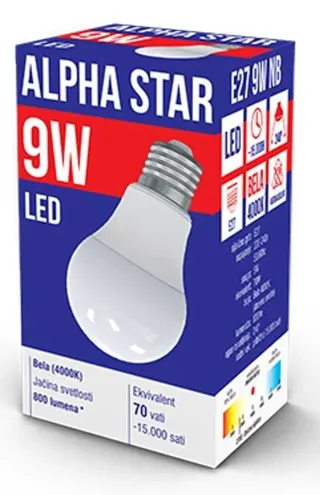 Sijalica LED ALPHA STAR E27 9W 4000k 10