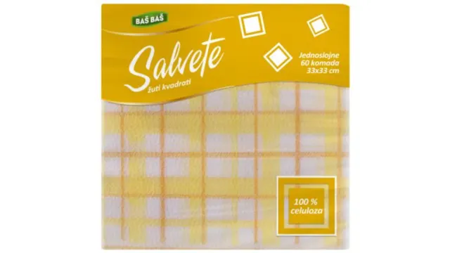 SALVETE 1SL ŽUTI KVADRATI 33X33 BAŠ BAŠ 60/1 BAS BAS