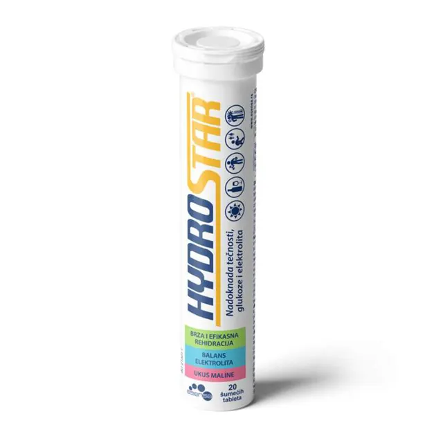 HYDROSTAR šumeće tablete malina 20/1 HYDROSTAR