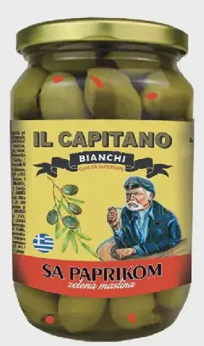 MASLINE ZELENE SA PAPRIKOM 720gr IL CAPITANO DUCLA TRADING