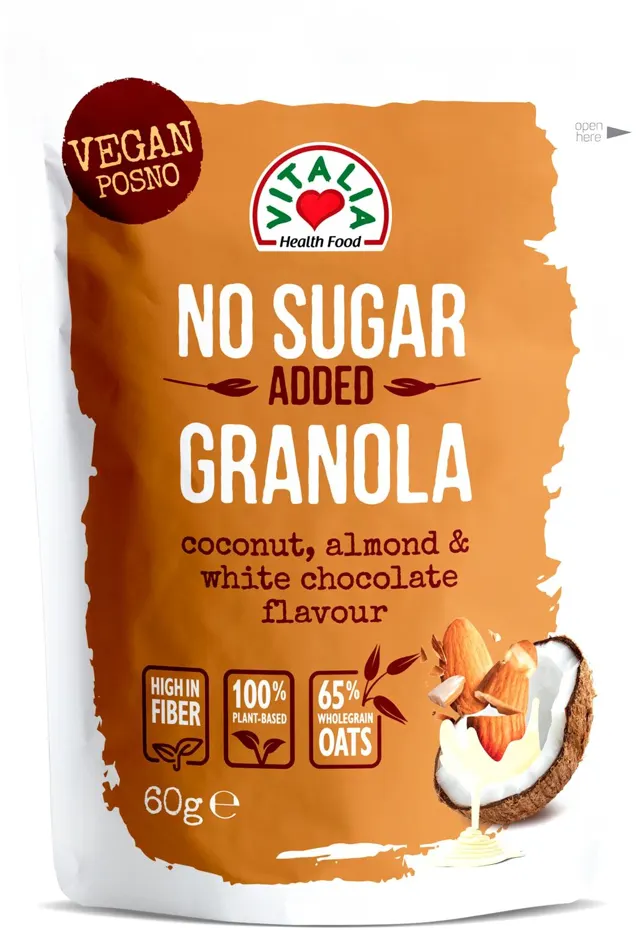 Granola bela cok.kokos,badem.60g Vitalia