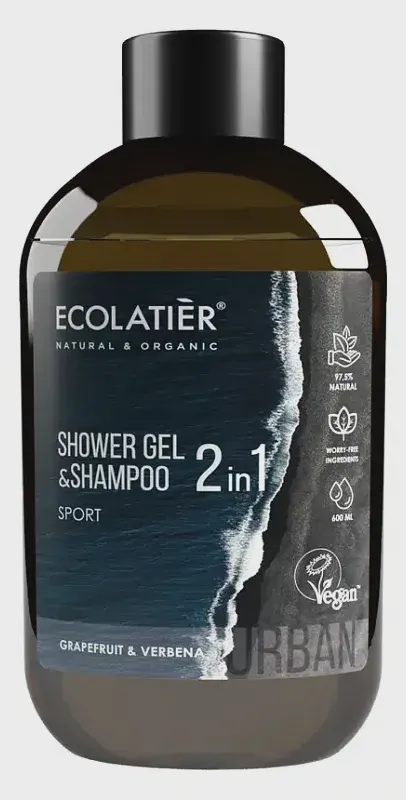 GEL ZA TUŠIRANJE I ŠAMPON 2 IN 1 SPORT 600 ML ECOLATIER ECOLATIER