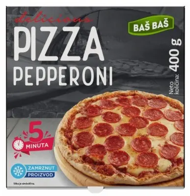 SMRZNUTA PIZZA PEPPERONI BAŠ BAŠ 400G BAS BAS