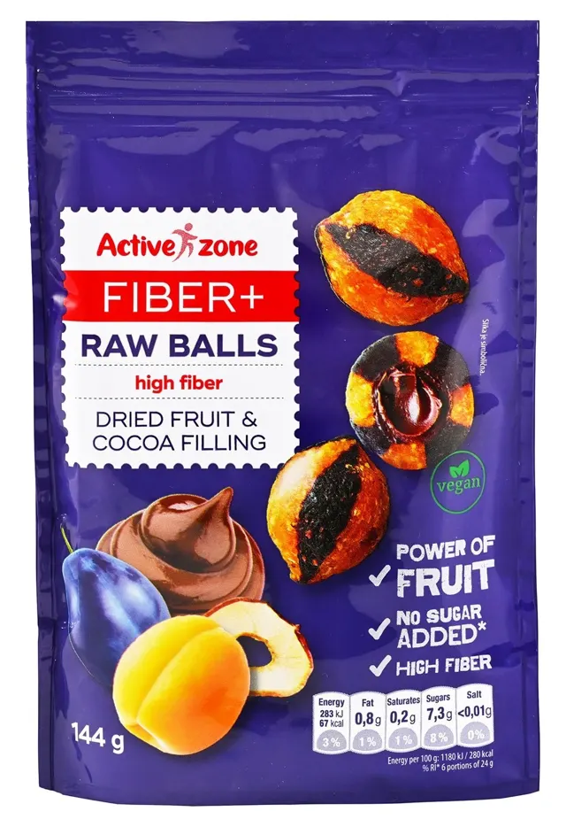 BAR RAW BALLS KAJS KAKAO 144G AC ZO ACTIVE ZONE