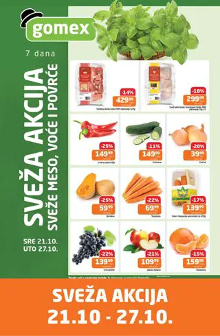 Gomex katalog 21.10.–27.10., naslovna strana