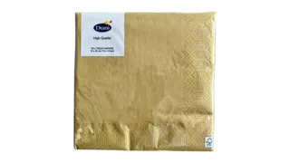 SALVETE TROSLOJNE GOLD 33X33CM 20 KOM DUNI