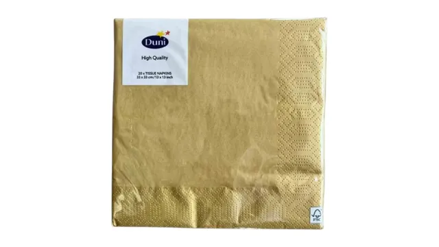 SALVETE TROSLOJNE GOLD 33X33CM 20 KOM DUNI DUNI