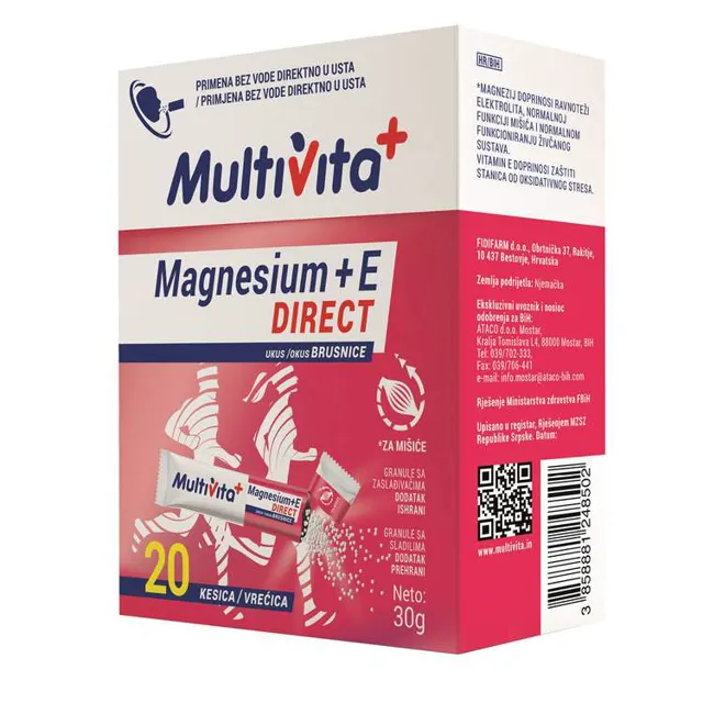 MULTIVITA MAGNEZIUM + E DIRECT 20 KESICA 6,6 g ATLANTIC BRANDS