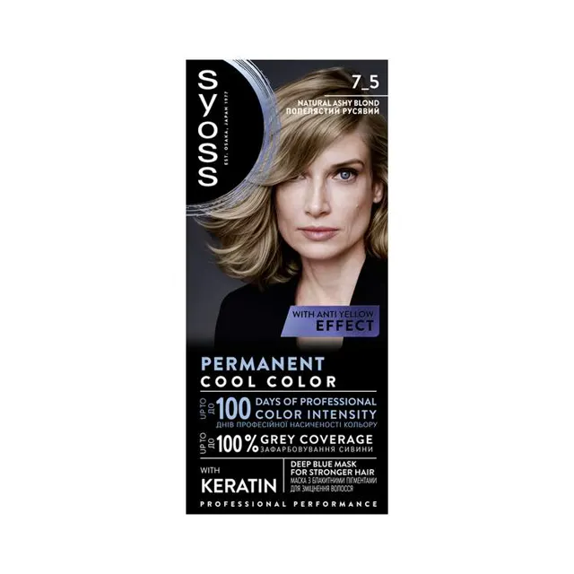 Boja Syoss 7-5 prirodno pepeljasto plava Syoss